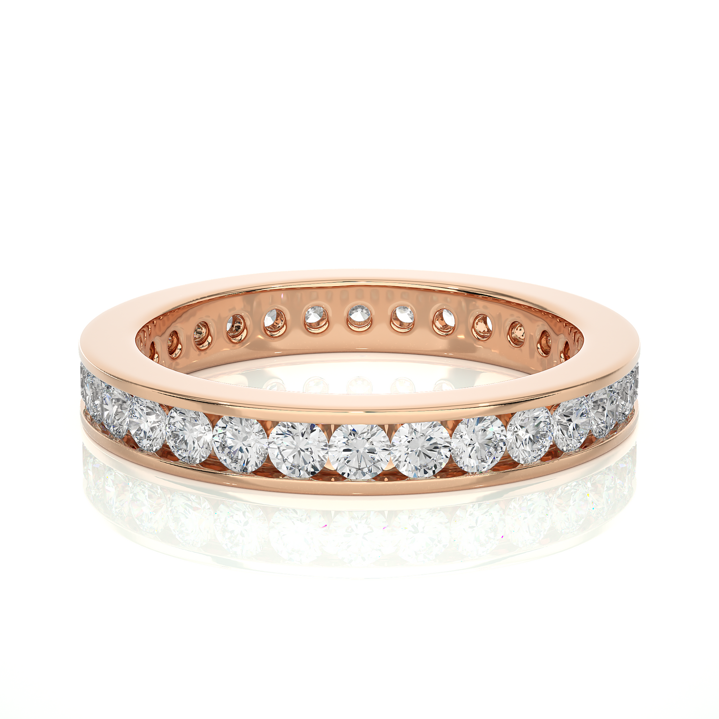 Round 1.20 Ct Lab Grown Diamond Channel Set Full Eternity Band Stunning and Symbolic Anniversary Jewelry for Her