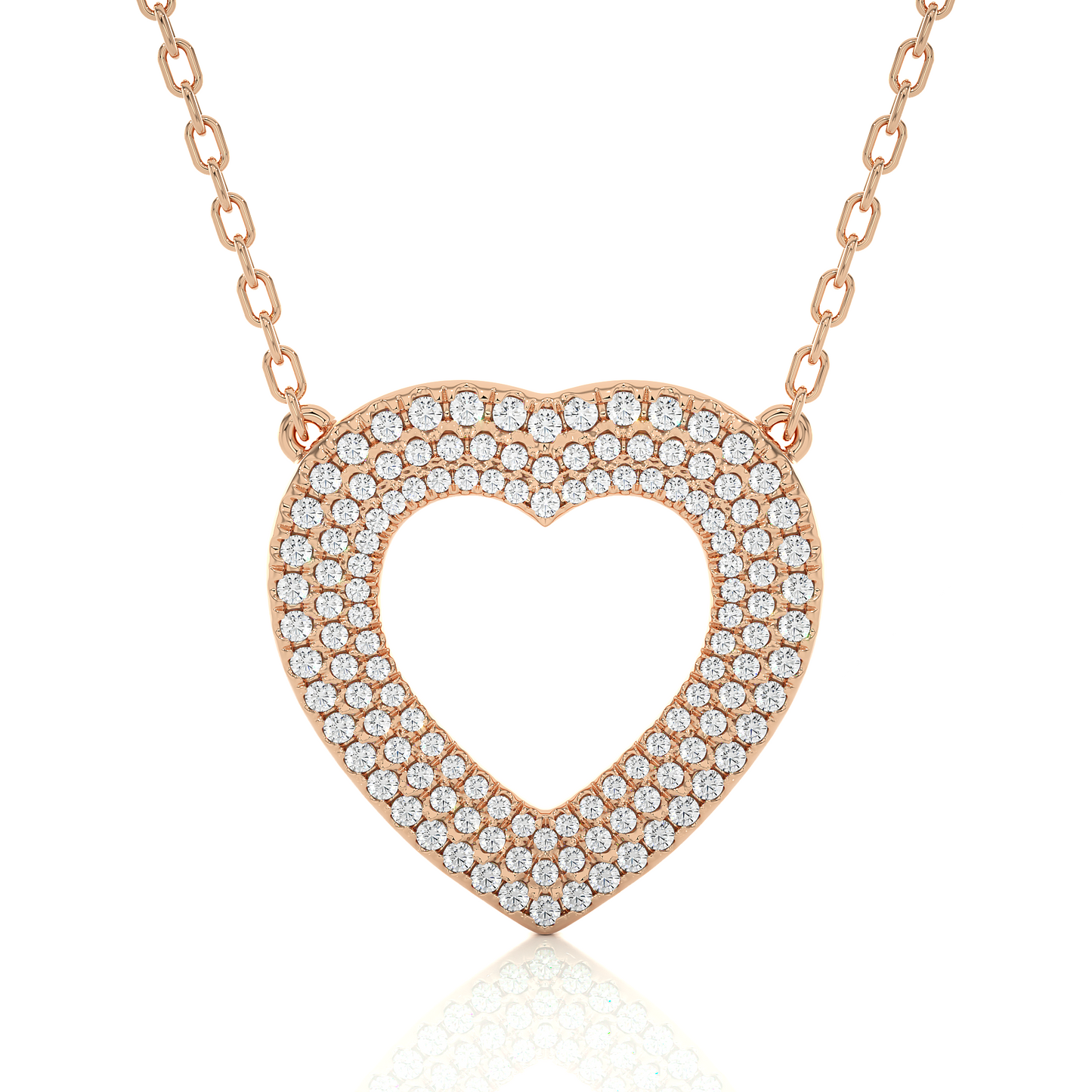 Vintage Heart Pendant with Exquisite Round Diamond Anniversary Gift For Her