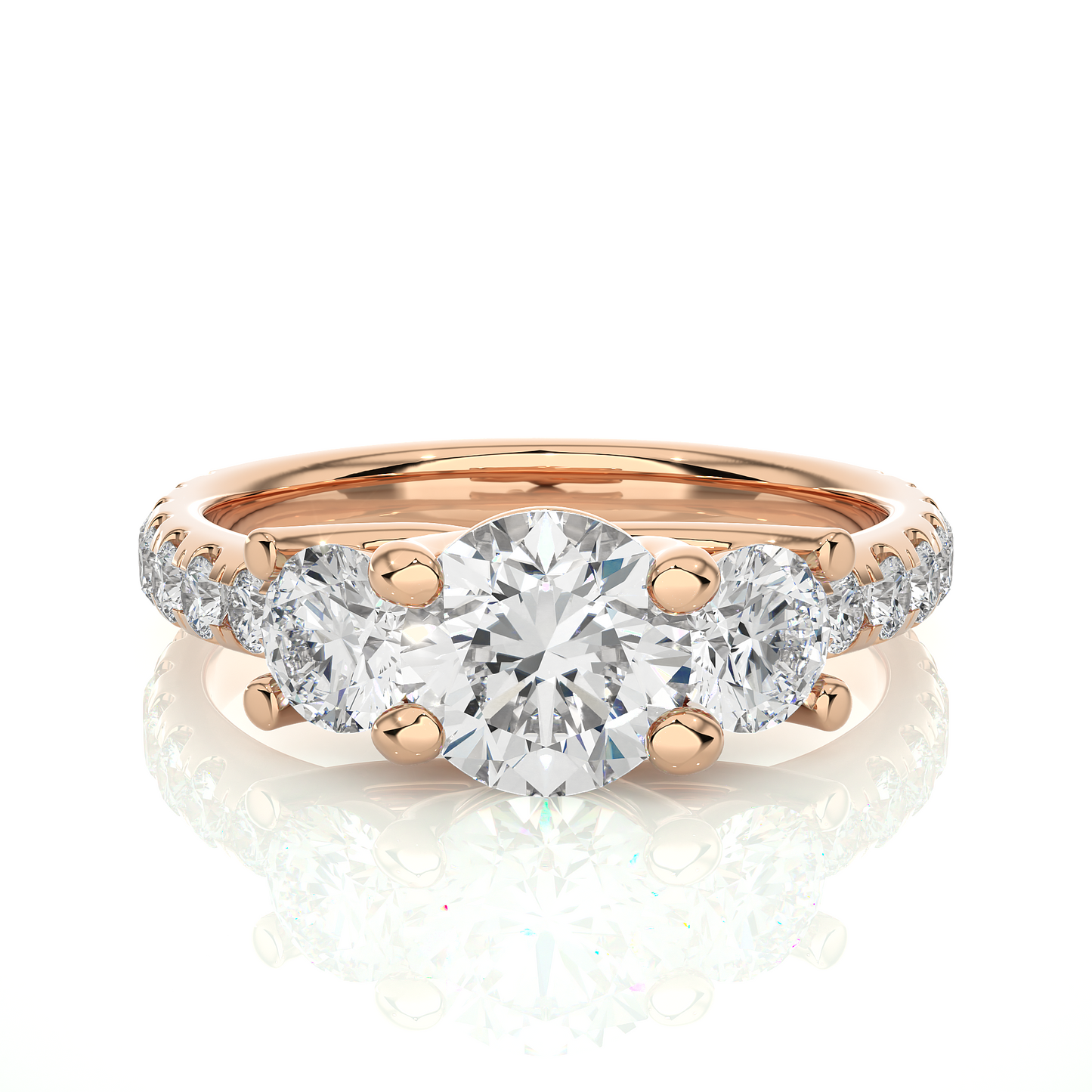 2.34 Carat Delicate Round Lab grown Diamond 14K Solid White Gold Diamond Ring for Women,