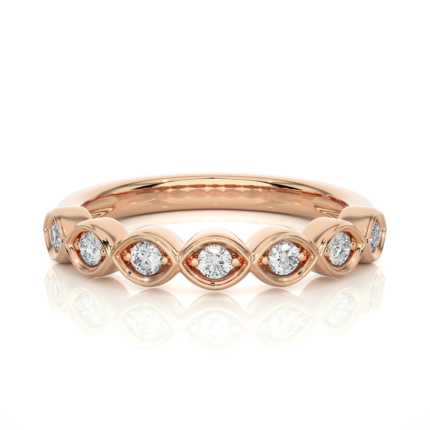 Round Lab-Grown Diamond Wedding Band Stunning Bezel Set Band For Women's In 18KT Solid Gold