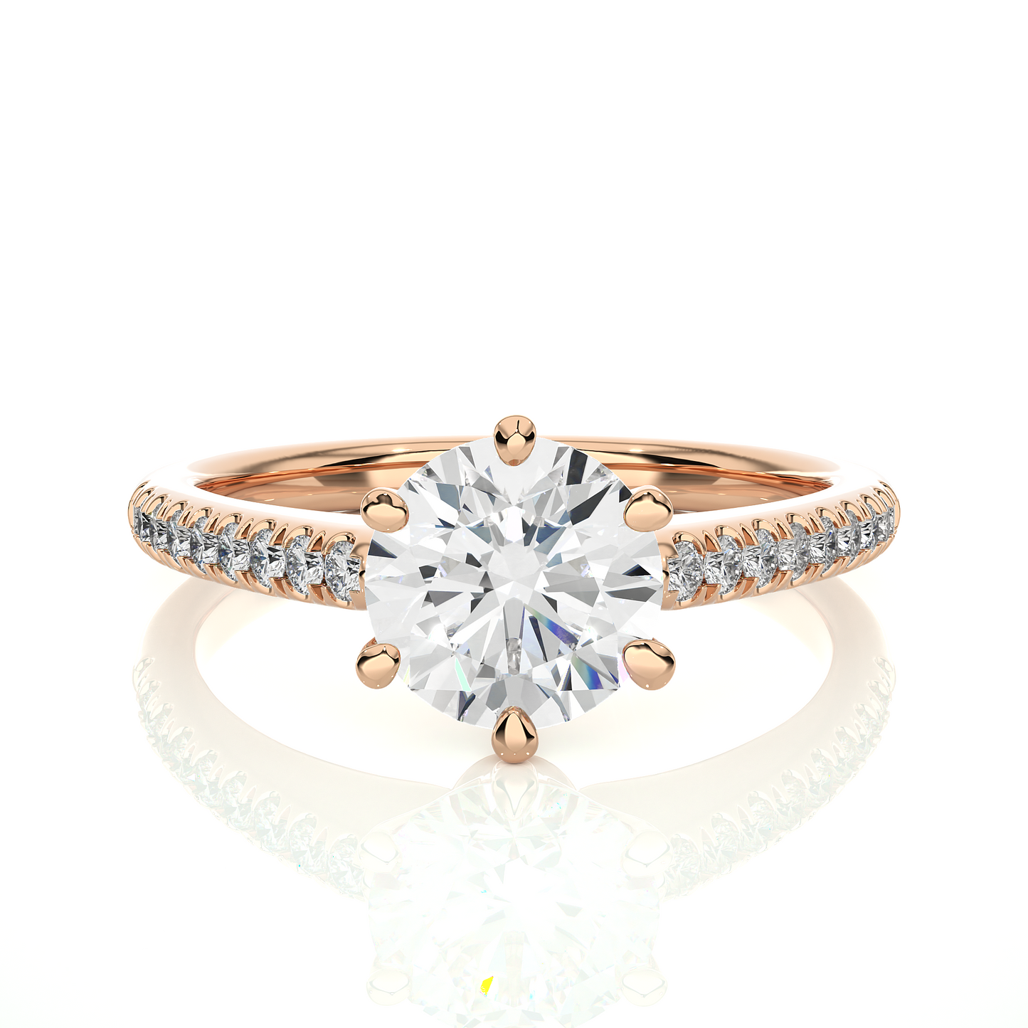 1.47 Carat Round Shaped Diamond Ring ,14K Solid Gold Luxury Diamond fabulous Ring For Her