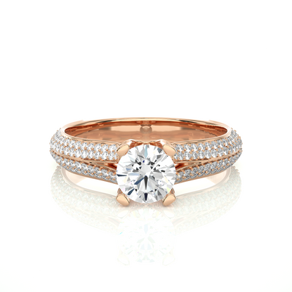 1.13 CT Colorless Round Shape Lab Grown Diamond Ring, 14K Solid Gold Perfect, Stunning proposal Ring