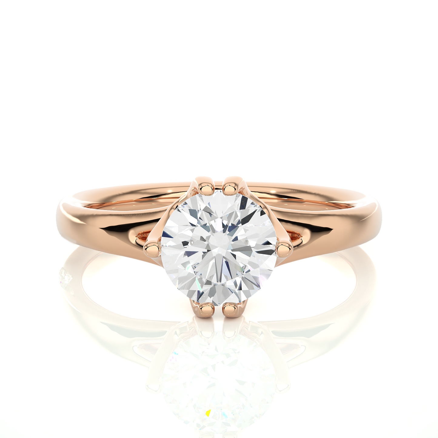Round Lab Grown Diamond Solitaire Engagement Ring