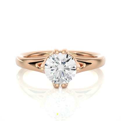 Round Lab Grown Diamond Solitaire Engagement Ring