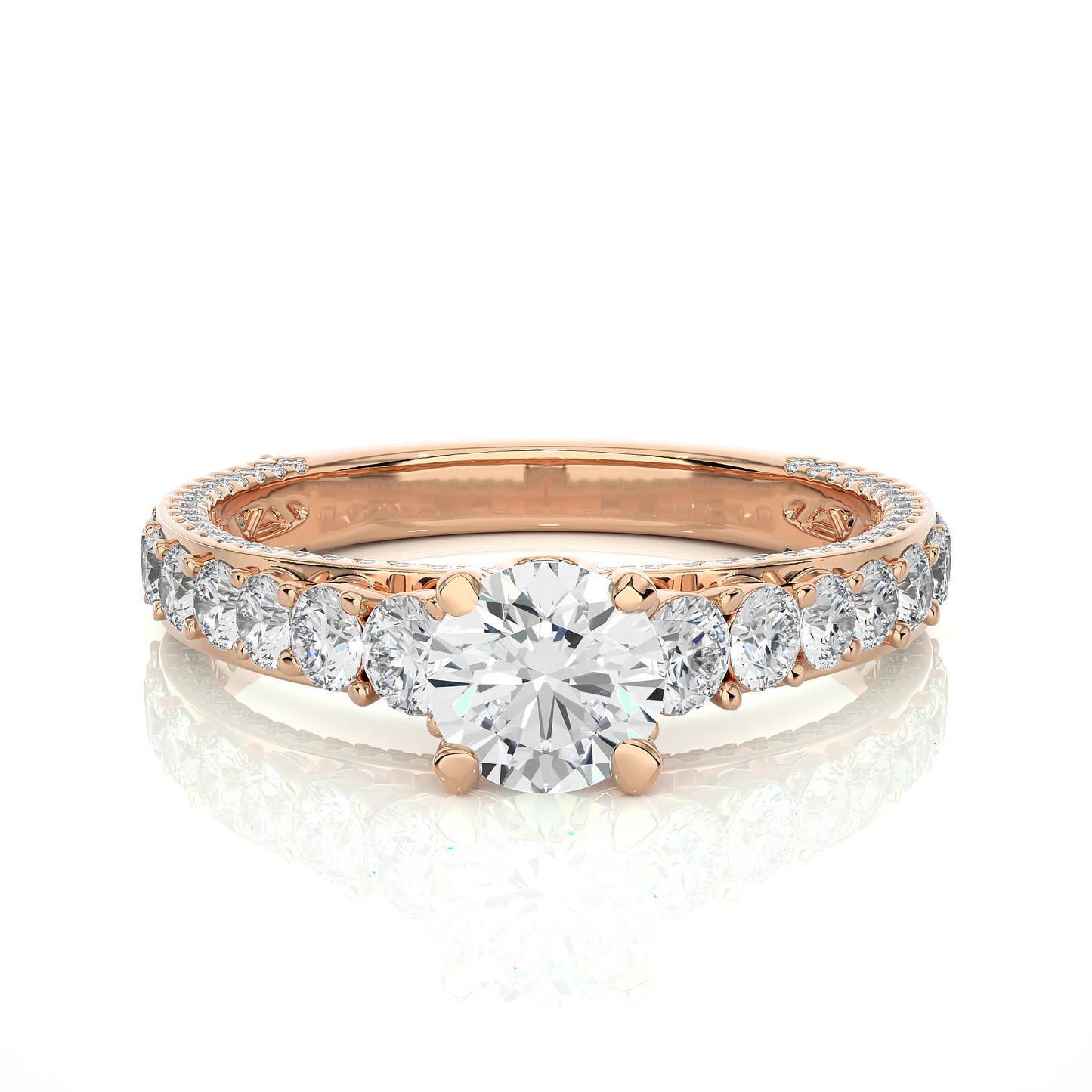 1.79 Ct Round Cut Lab Grown Diamond Fabulous 14K Accented Rings For Every Occasion,