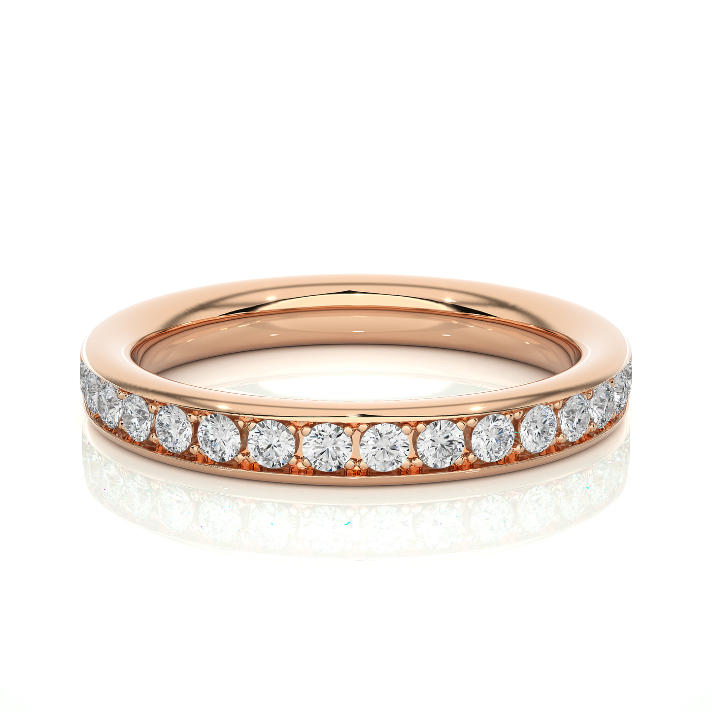 Labgrown 0.35 CT Round Cut Diamond Wedding Band Channel Set Anniversary Band For Her