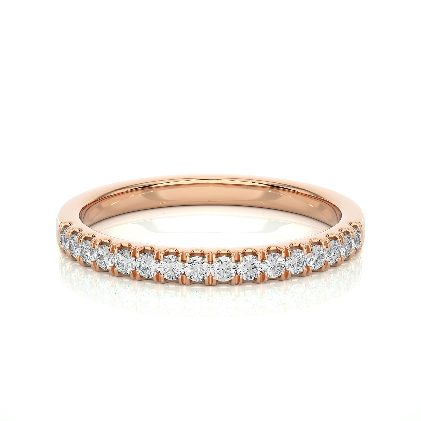 Labgrown Diamond Eternity Band Ring in 14K Solid Gold With Classic U-Prong Setting