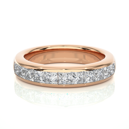 0.55 CT Princess Cut Diamond Eternity Band Ring in 18KT Solid Gold Wedding Jewelry