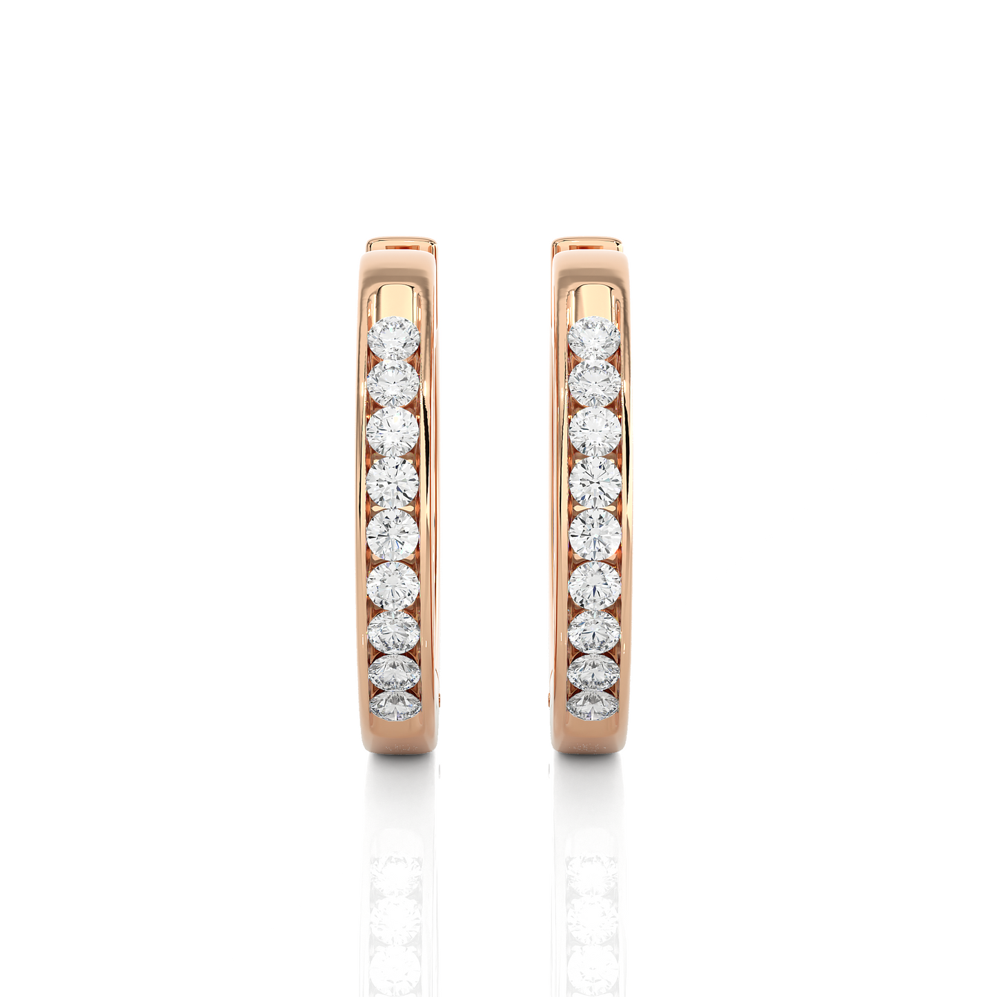 0.52 Carat Diamond Huggie Hoop Earrings For Women's Elegant Everyday Sparkle