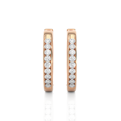 0.52 Carat Diamond Huggie Hoop Earrings For Women's Elegant Everyday Sparkle