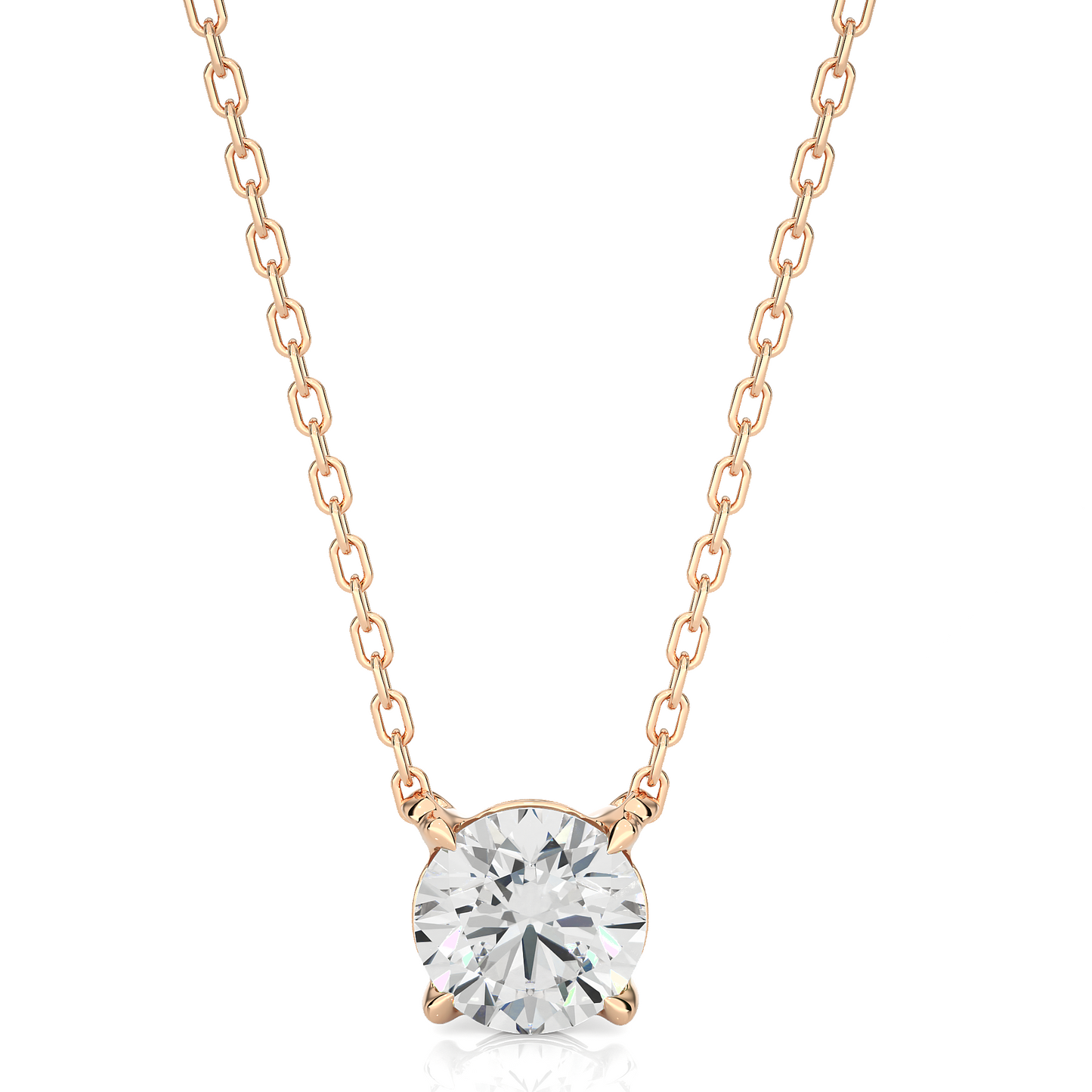 Handcrafted 14K Gold Labgrown Diamond Solitaire Pendant Necklace perfect gift for wife