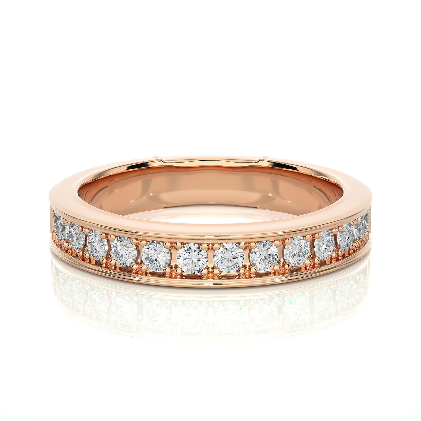 0.49 CT Round Diamond Channel Set Eternity Band Ring Special Anniversary Gift For Women's