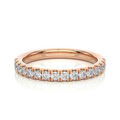 Round Diamond Half Eternity Wedding Band For Her Sparkling Timeless Dainty Vintage Jewelry