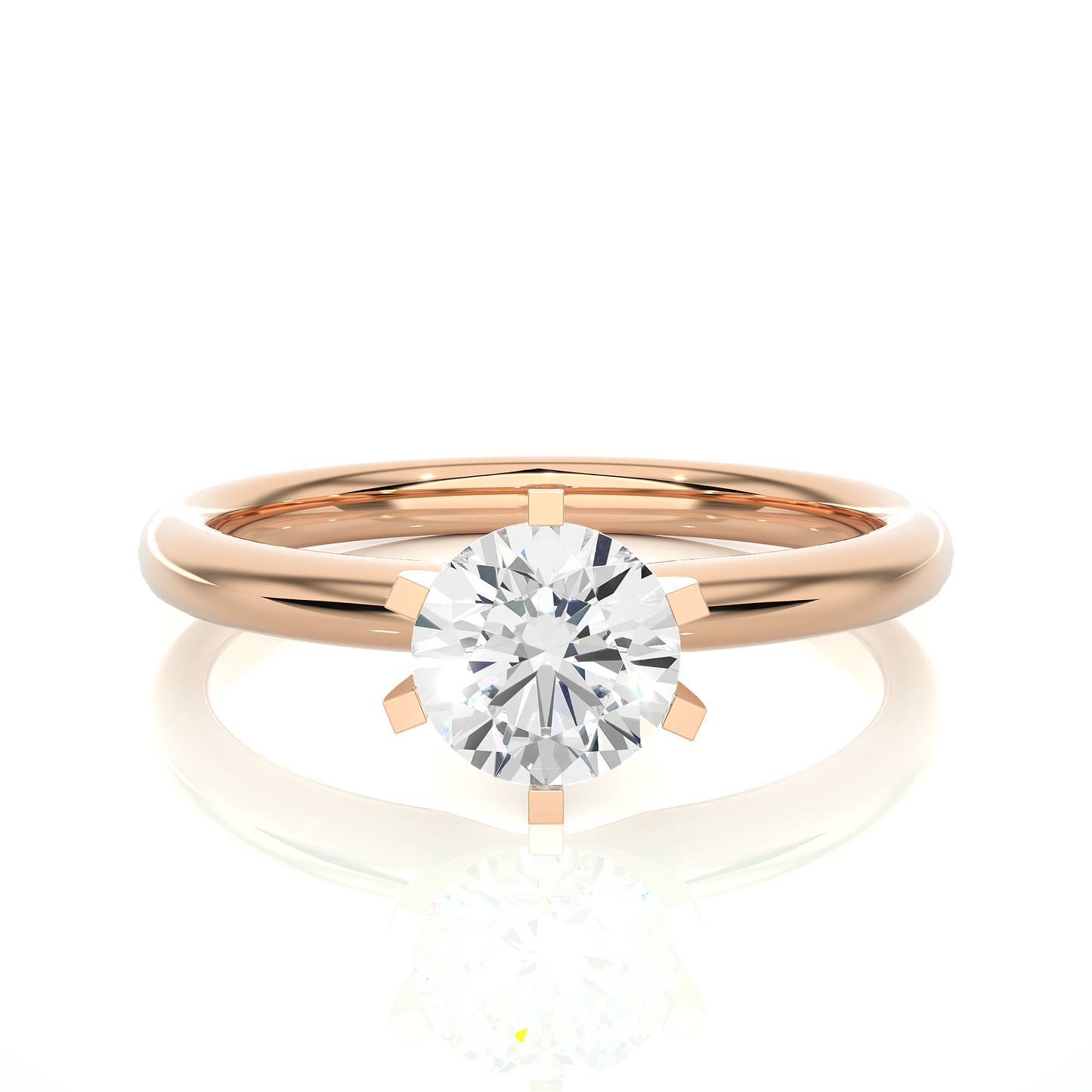 Round Cut Lab Diamond Solitaire Engagement Ring