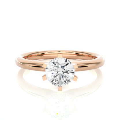 Round Cut Lab Diamond Solitaire Engagement Ring