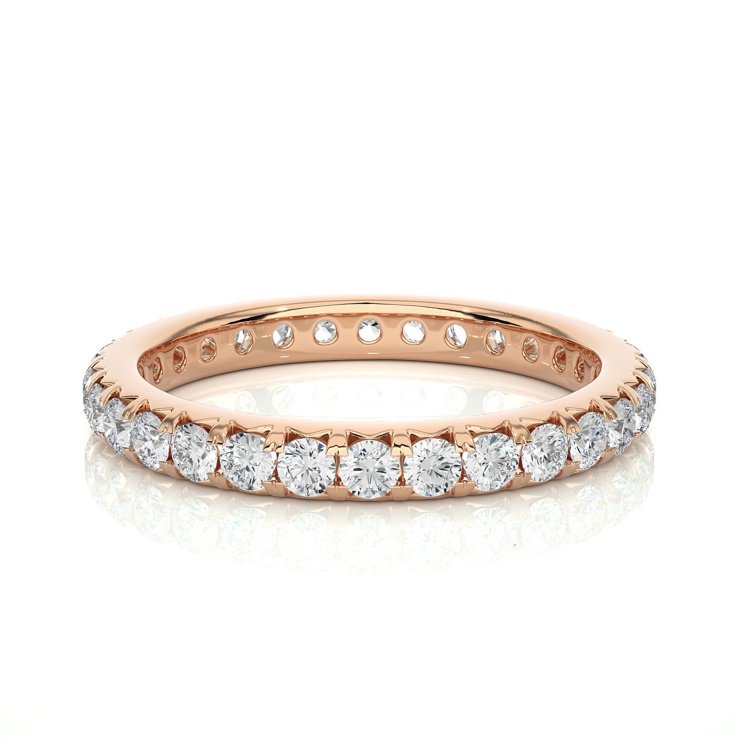 18k Solid Gold Natural or lab grown 1.04 Ct Round Diamond Full Eternity Wedding Band Gift For Her
