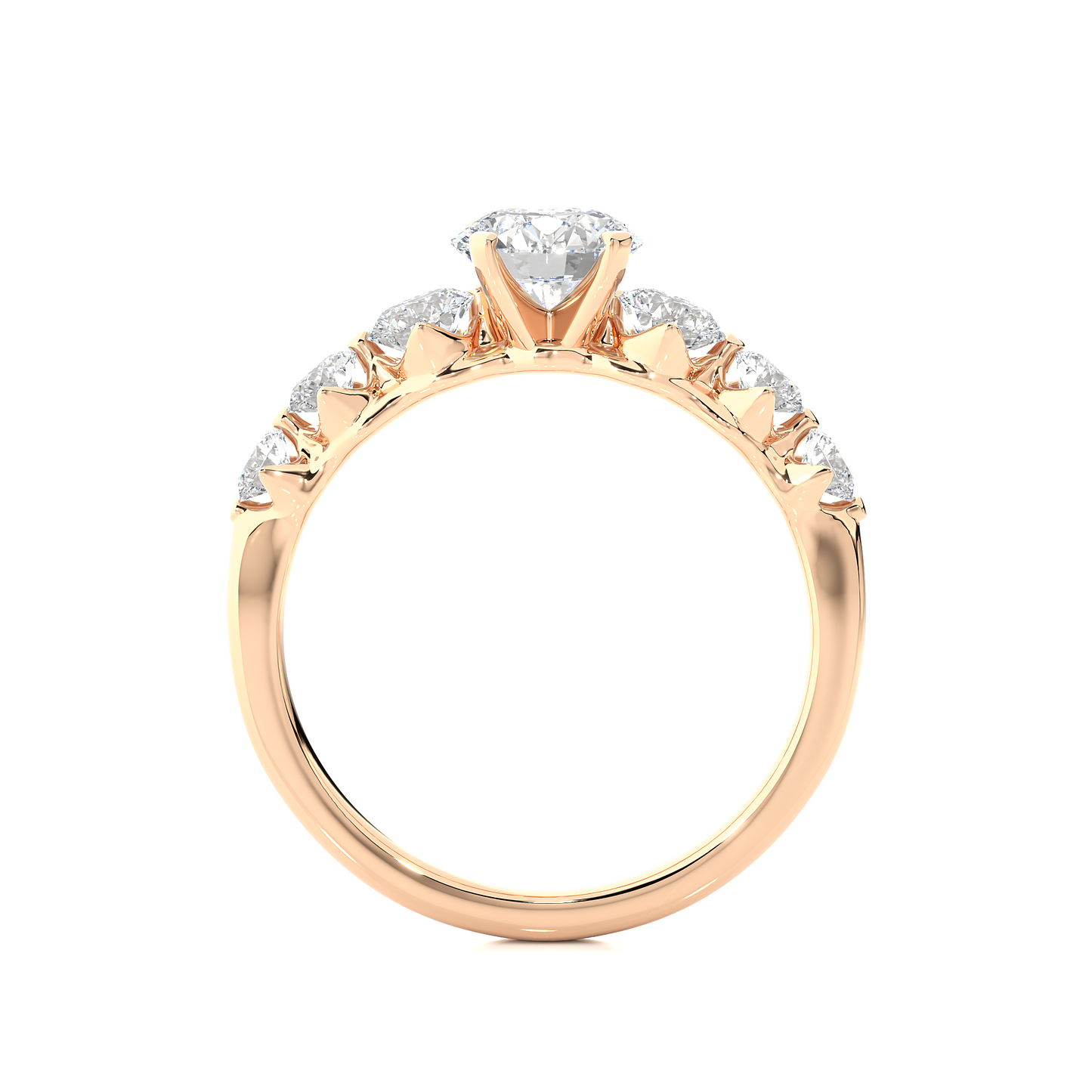 14K Solid Gold Engagement Ring, Lab grown 1.44 Ct Round Diamond Women's Ring For Anniversary