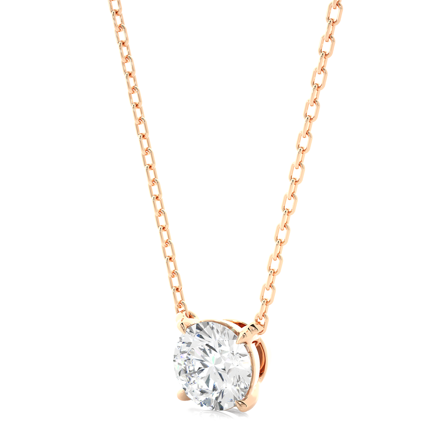 Handcrafted 14K Gold Labgrown Diamond Solitaire Pendant Necklace perfect gift for wife