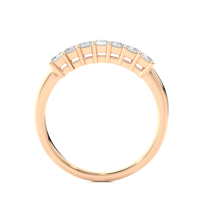 Princess Cut Half Eternity Band In 14K Solid Gold In Lab grown And Natural Diamonds