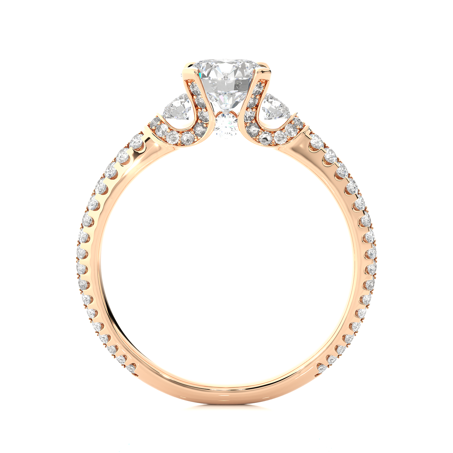 1.44 Carat Round Diamond Lab Grown Diamond Ring with Three Stones Diamond Ring To Her birthday