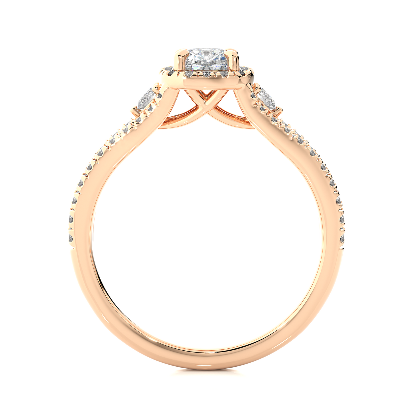 Cushion & Round Cut Lab Grown Diamond With Side stones minimalist perfect Gifted Engagement Ring