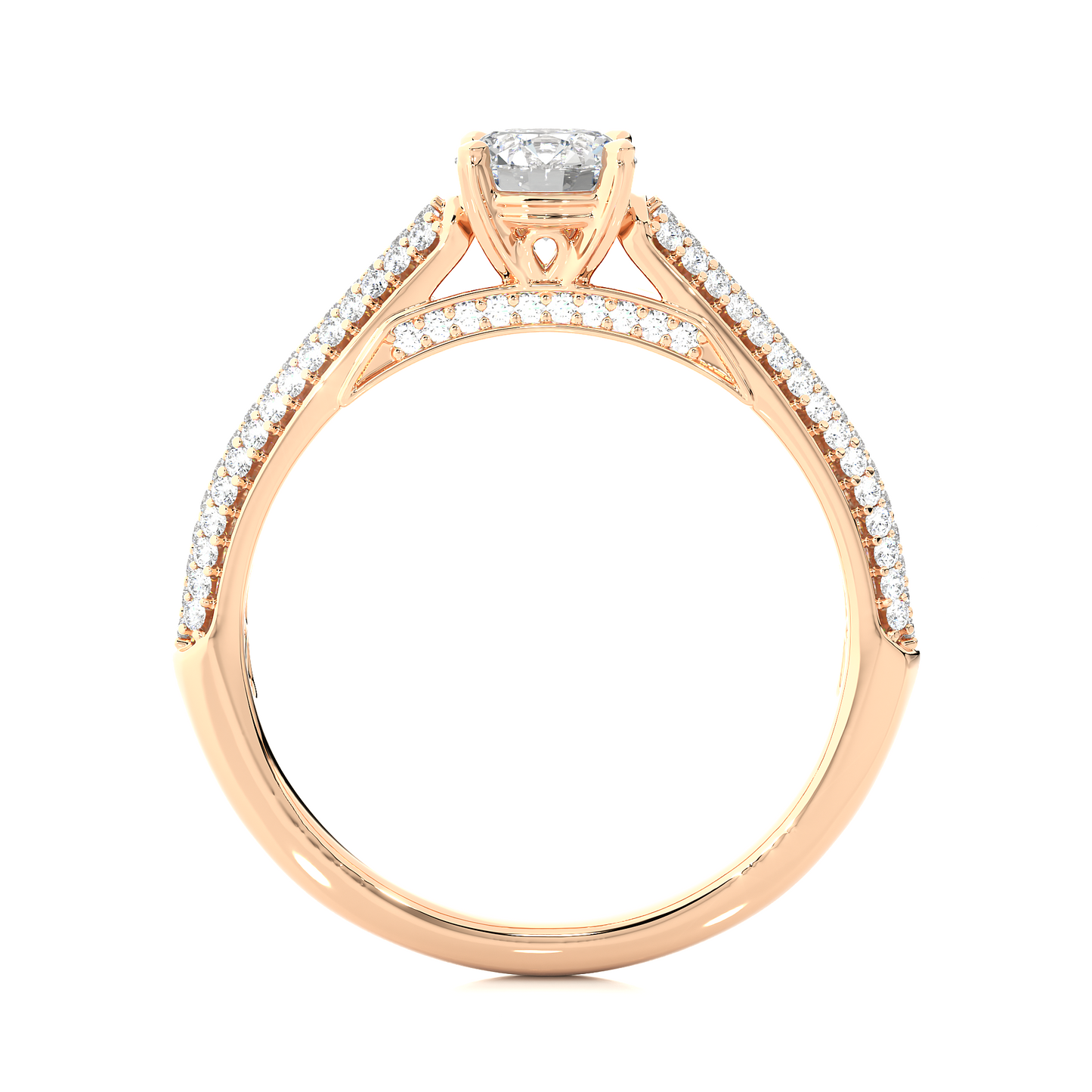 5.70 Ct Round Shaped Lab Grown  Diamond 18k Solid Gold With Side Stone Stunning Engagement Ring For Her