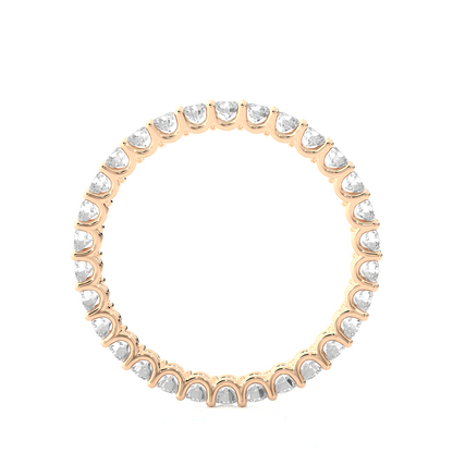 Full Eternity Wedding Band, Yellow Gold Stackable Bridal Matching Band For Her