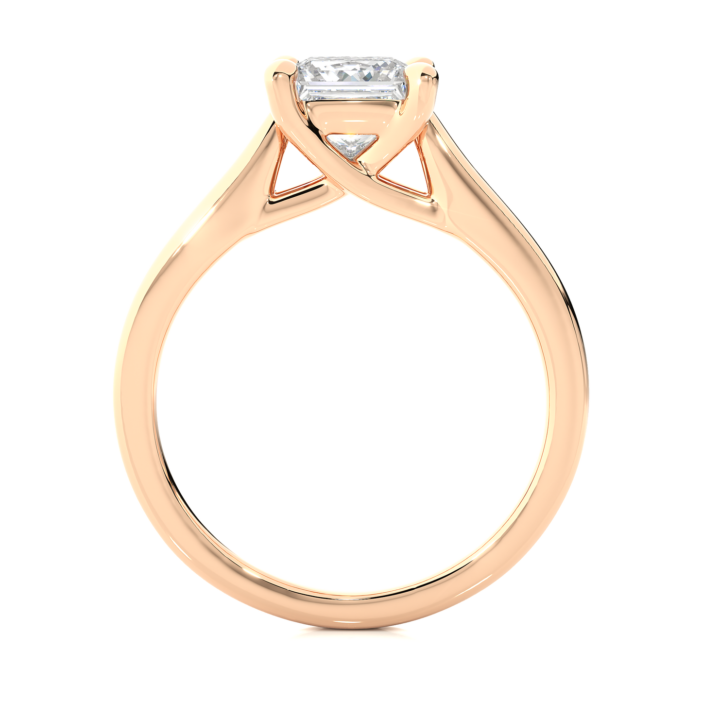 Princess Cut Lab Diamond Solitaire Engagement Ring
