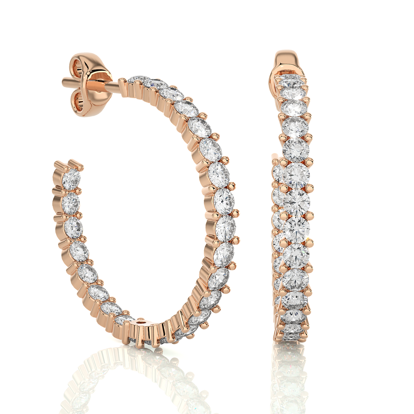 0.92 CT Round Shaped huggie Hoop Labgrown And Natural Diamond Vintage Earrings For Someone Special