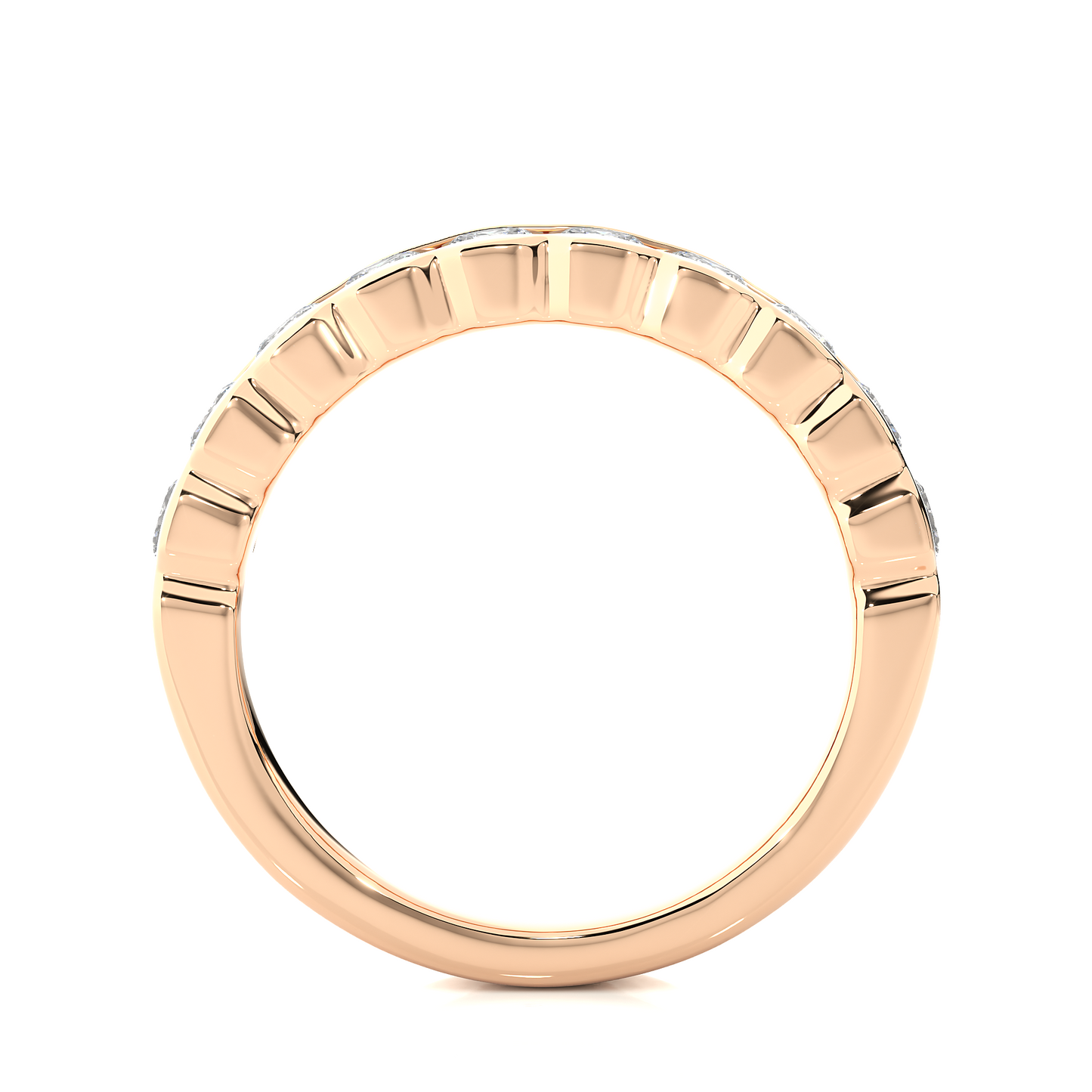 Affordable Round Diamond Half Eternity Wedding Band Ring Elegant Yet Budget Friendly Gift
