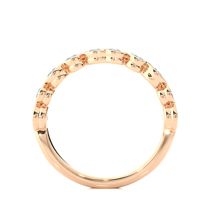 Dainty 10KT Solid Gold Bezel Set Round Shape Diamond Eternity Band Perfect for Daily Wear
