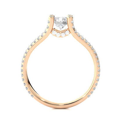 Round 1.08 Ct Cut Lab Grown 14k Solid Rose Gold Diamond Unique Split Shank Diamond Ring For Women's
