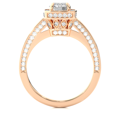 1.41 Carat Round Lab Grown Diamond Ring For her 14-18 K Solid Gold Accented Perfect for Wedding Ring