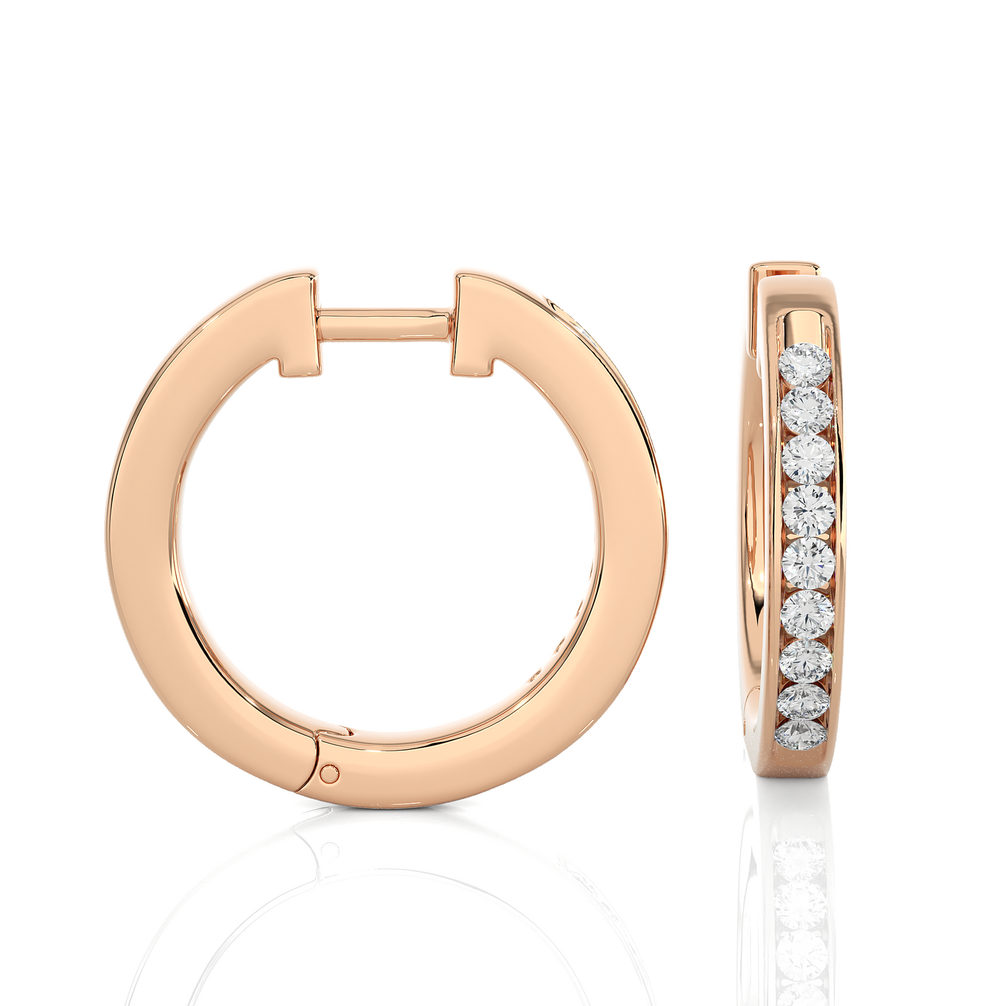 0.52 Carat Diamond Huggie Hoop Earrings For Women's Elegant Everyday Sparkle