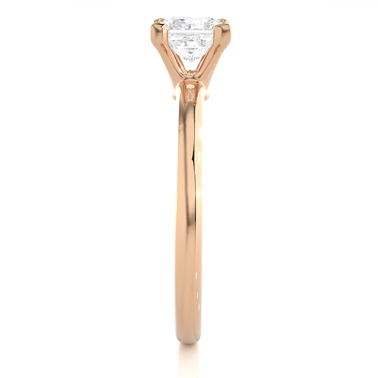 Princess Cut Prong Set Solitaire Ring for Women