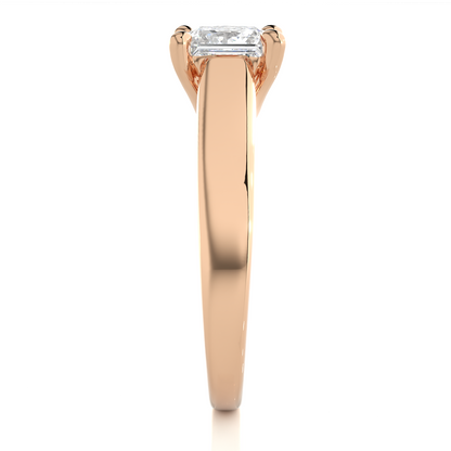 Princess Cut Lab Diamond Solitaire Engagement Ring