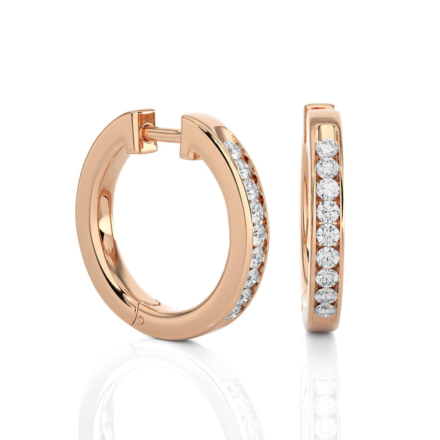 0.52 Carat Diamond Huggie Hoop Earrings For Women's Elegant Everyday Sparkle