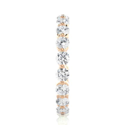 2.03 CT Channel Set Round Cut Lab Grown & Natural Diamond  Colorless Engagement Ring, With 14K Solid White Gold