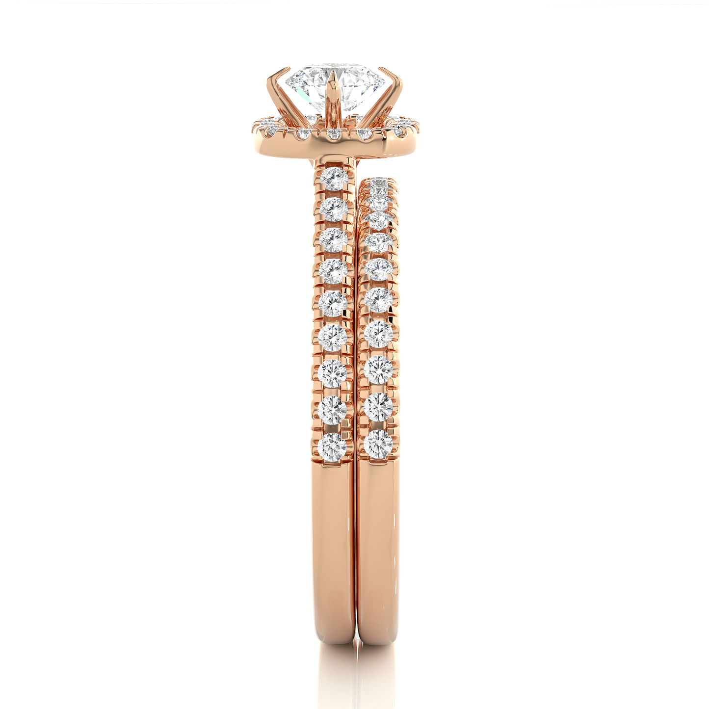 14K Solid Gold Round Shape Diamond Ring, Handmade Accented Perfect Promise Ring for Your Special Person