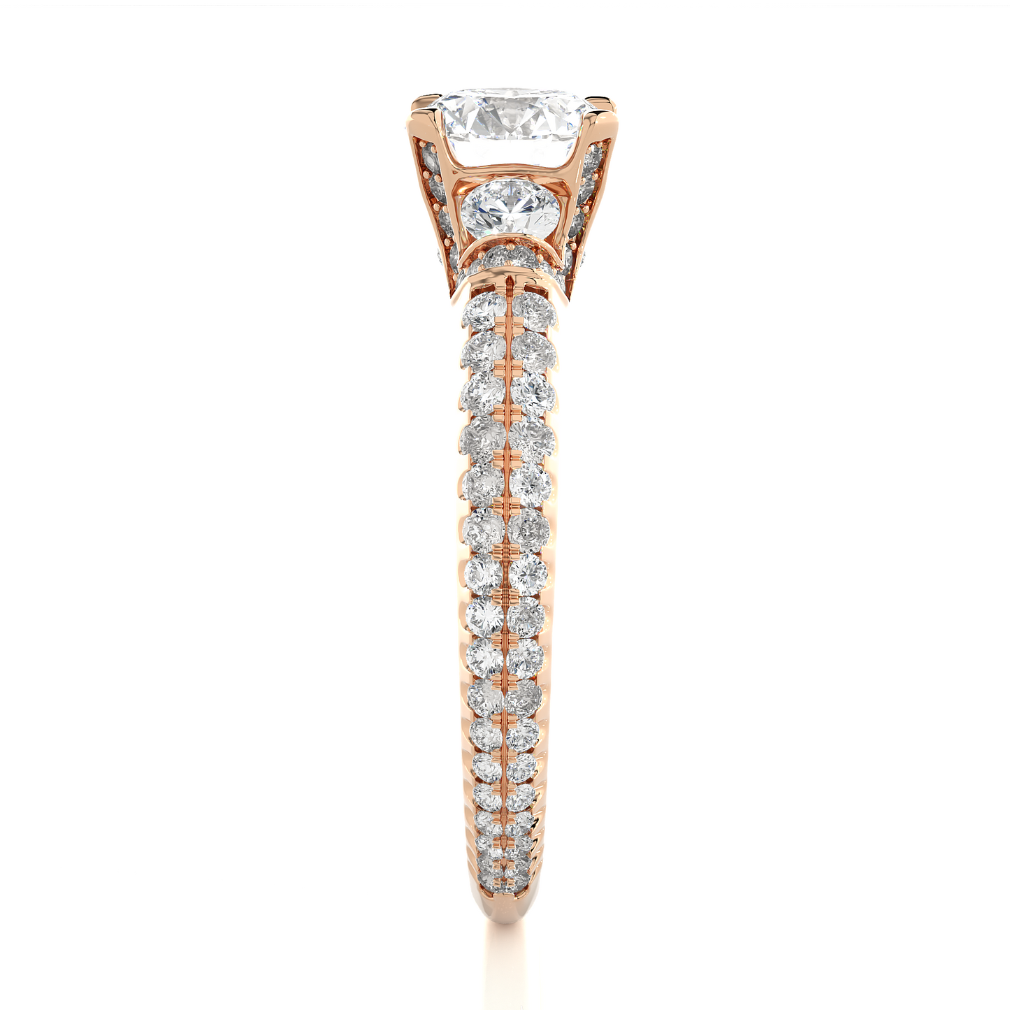 1.44 Carat Round Diamond Lab Grown Diamond Ring with Three Stones Diamond Ring To Her birthday