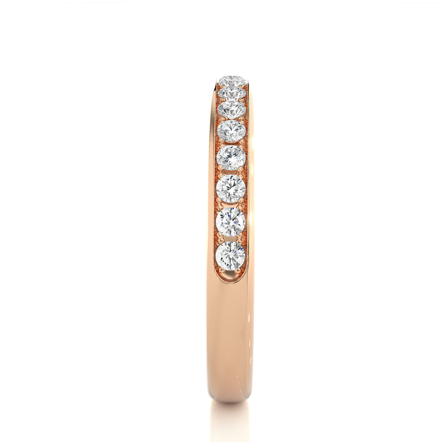 Labgrown 0.35 CT Round Cut Diamond Wedding Band Channel Set Anniversary Band For Her