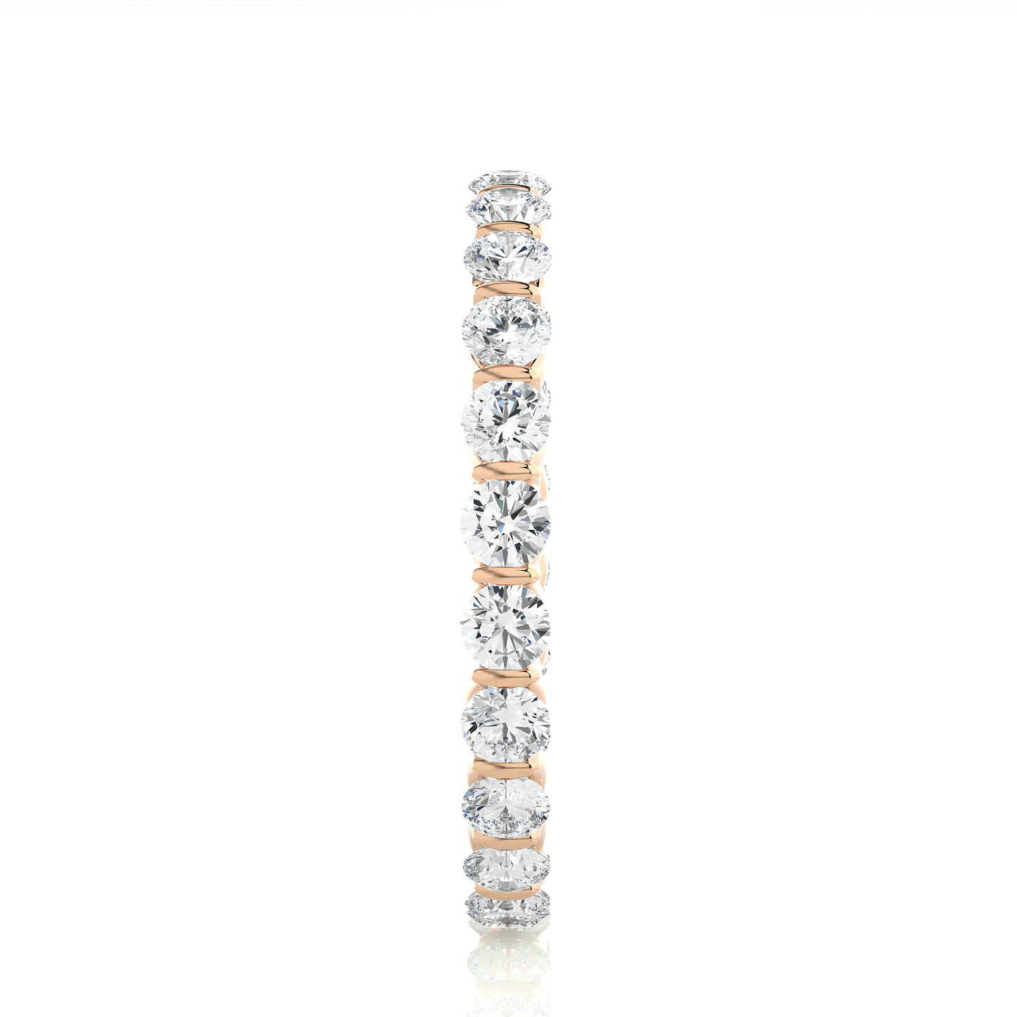 14K Solid Gold Full Eternity Round Cut Lab Grown & Natural Diamond Wedding Band For Women