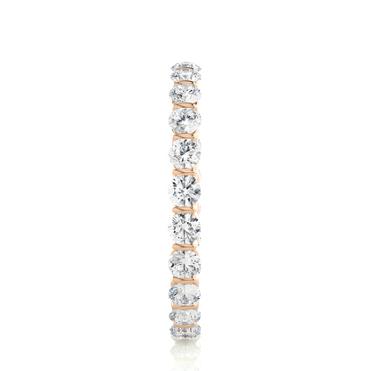 14K Solid Gold Full Eternity Round Cut Lab Grown & Natural  Diamond Wedding Band  For Women