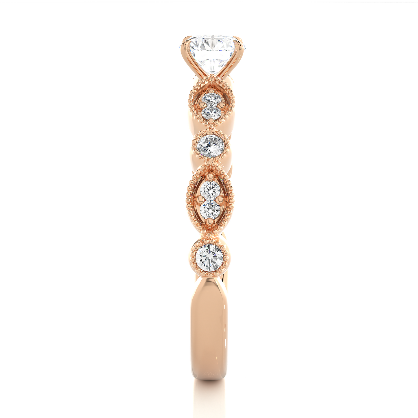 Round Shapes Colorless Lab grown Diamond 14K Solitaire Diamond Ring Perfect Gift For Her