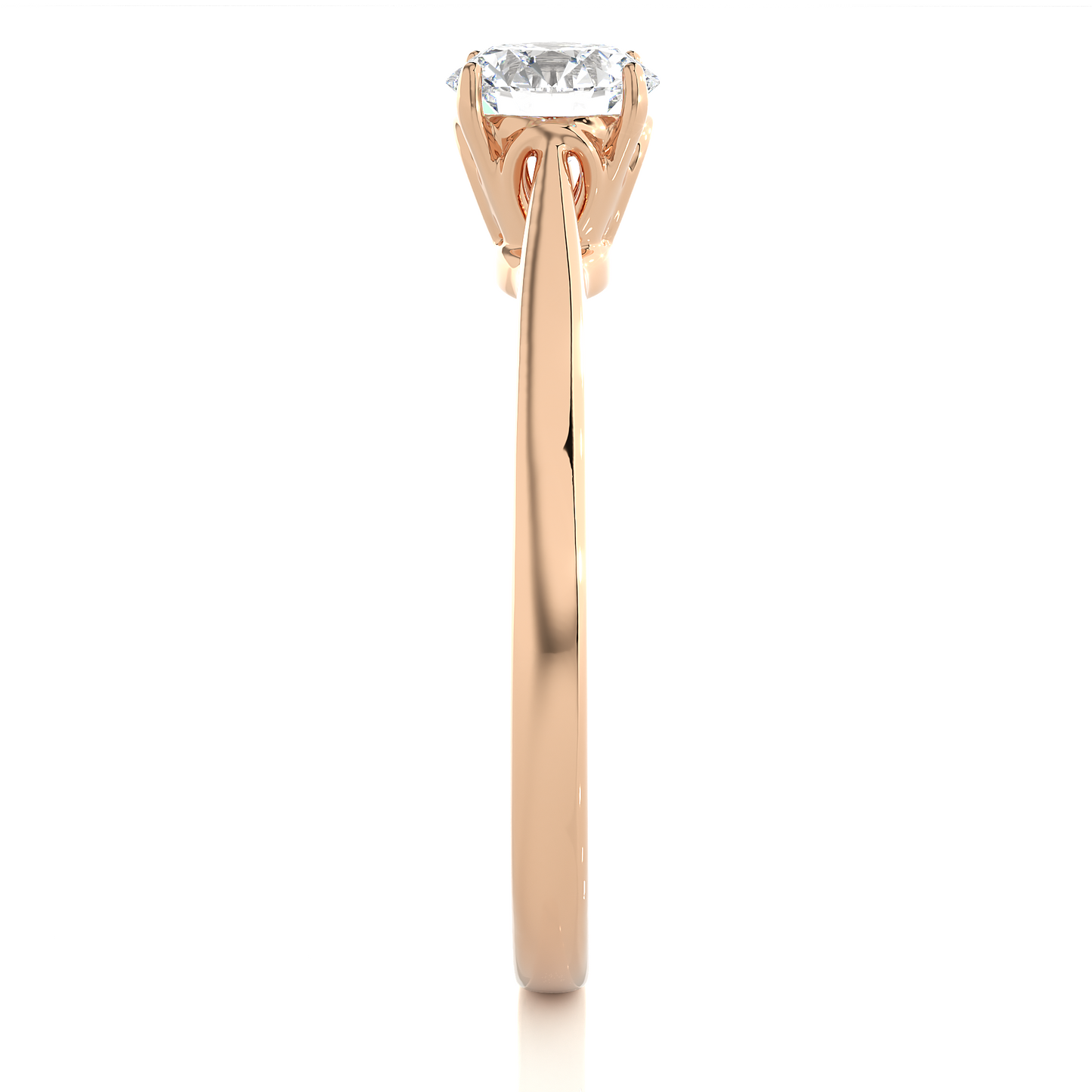 Round Cut Shaped Lab Grown Diamond  Colorless Minimalist Solitaire Diamond Ring Perfect Gift For Her