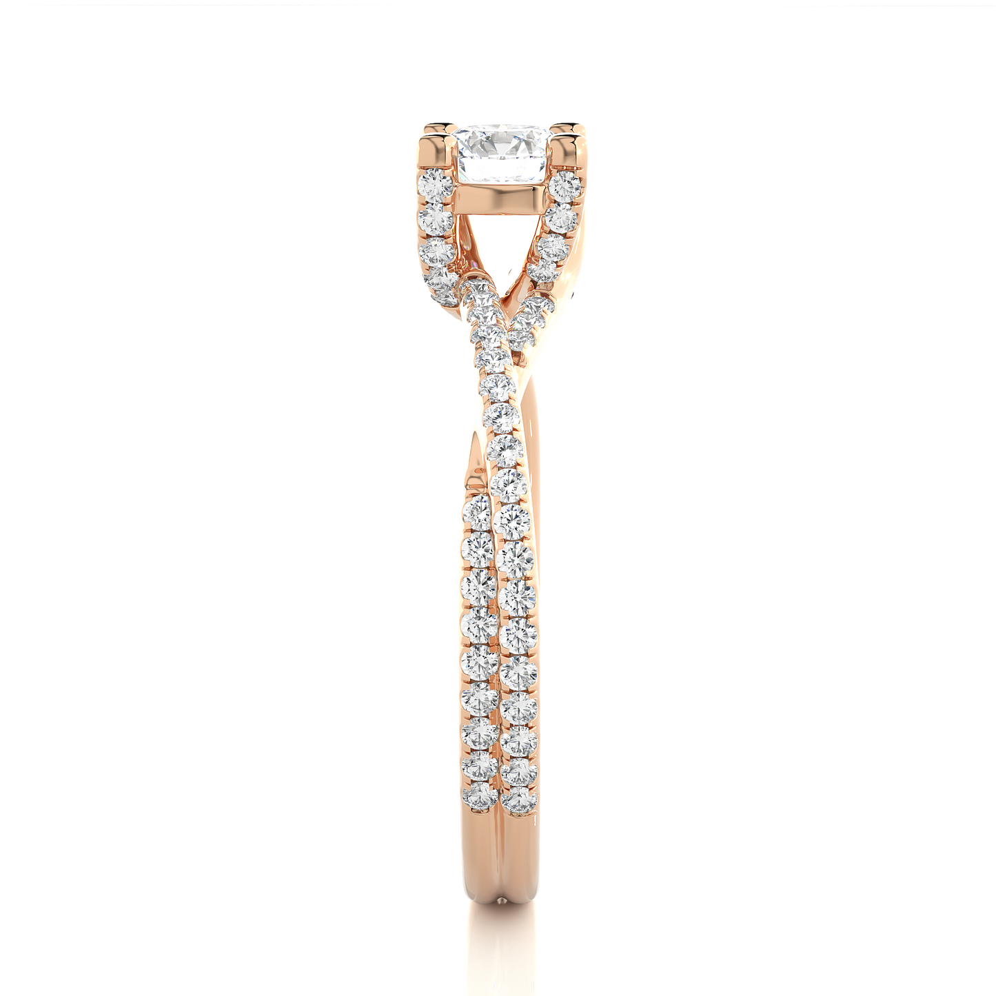 Round Shape Lab Grown Diamond Colorless 14K Solid Gold Ring Gift For Her Birthday