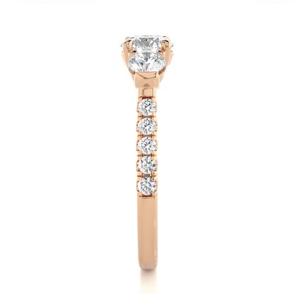 1.54 Ct Lab grown Round Diamond Anniversary Ring, With Three Stone