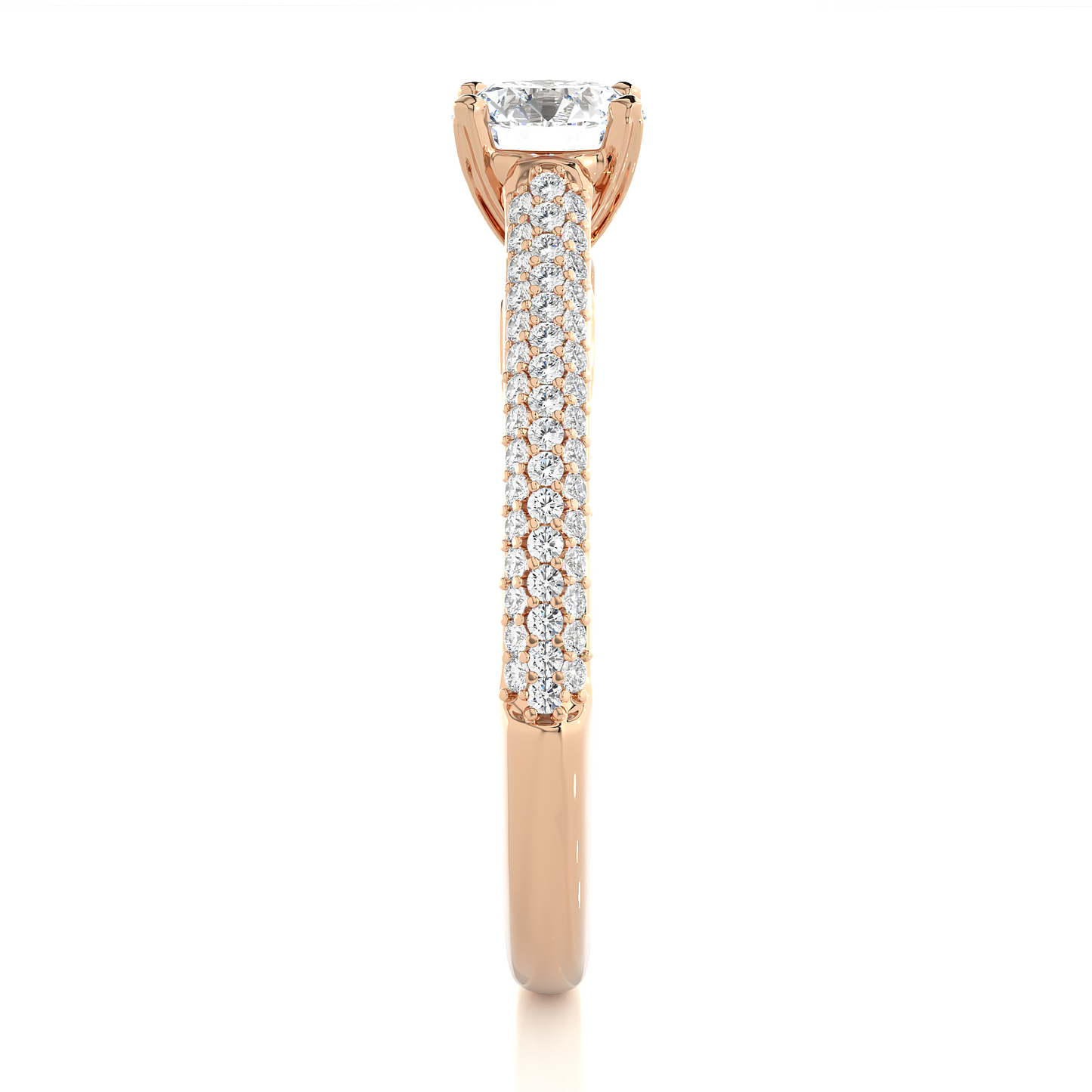 5.70 Ct Round Shaped Lab Grown  Diamond 18k Solid Gold With Side Stone Stunning Engagement Ring For Her