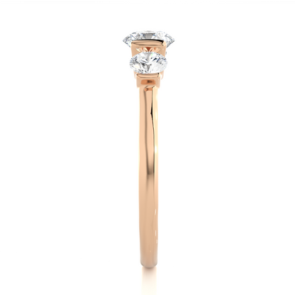 3 Stone Engagement Carat 10K Solid Gold lab Grown Diamond Ring, Perfect Anniversary Gift For Her