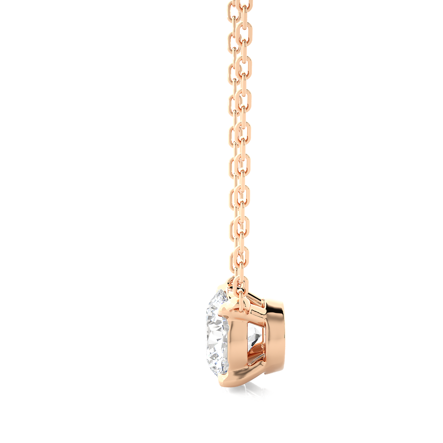 Handcrafted 14K Gold Labgrown Diamond Solitaire Pendant Necklace perfect gift for wife